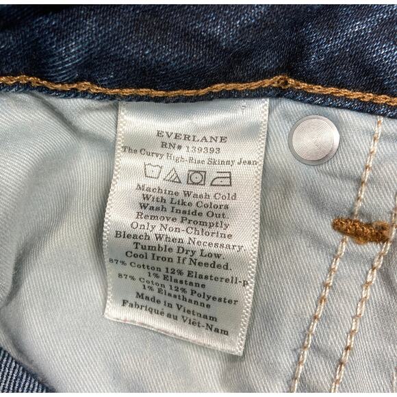 EverLane Jeans The Curvy High Rise Dark Wash Stretch Size 27 - Picture 7 of 9